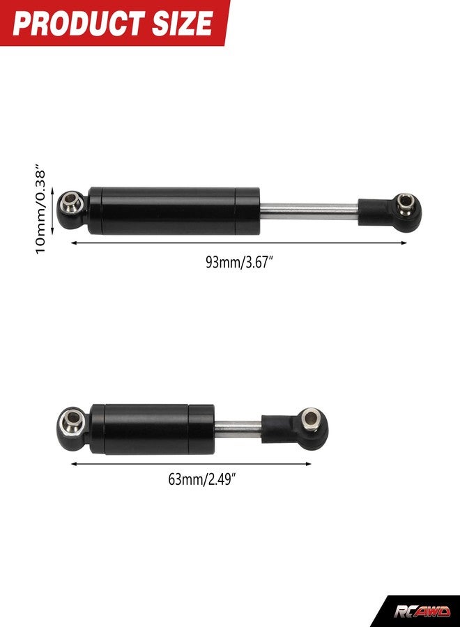 RCAWD 72MM front shocks, 102MM rear shock for 1/18 Axial Yeti Jr Can Am Maverick AX31488 Upgrades Part Black - Image 2